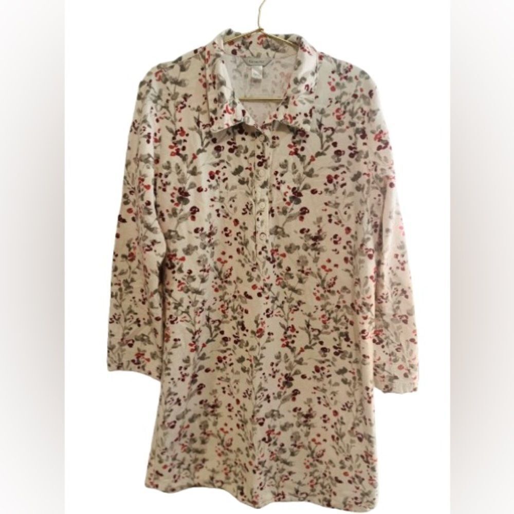Garnet Hill Flannel Floral Night Gown